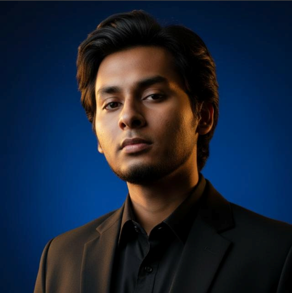 Influencer Samiur Rahman's photo accompanying customer testimonials for his effective style and self-mastery coaching services.